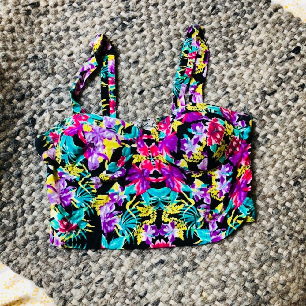 Tropical Print Crop Top
